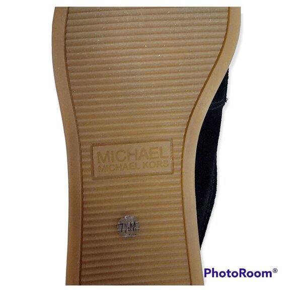 Michael Kors Black Leather Suede Pullon Boots size 7.5 - Picture 4 of 6